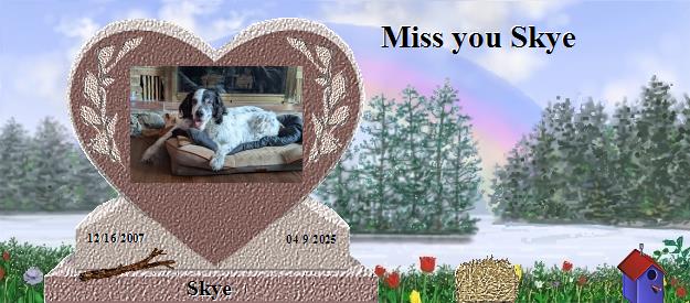 Skye's Rainbow Bridge Pet Loss Memorial Residency Image