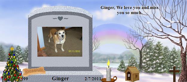 Ginger's Rainbow Bridge Pet Loss Memorial Residency Image