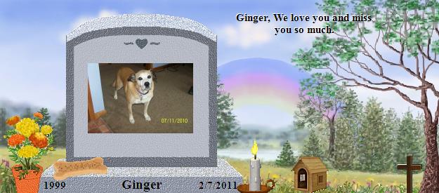 Ginger's Rainbow Bridge Pet Loss Memorial Residency Image