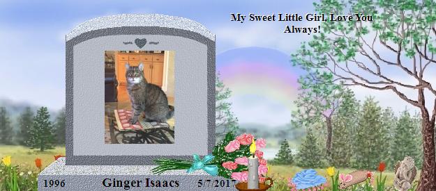 Ginger Isaacs's Rainbow Bridge Pet Loss Memorial Residency Image