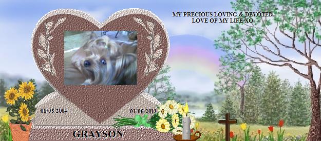 GRAYSON's Rainbow Bridge Pet Loss Memorial Residency Image