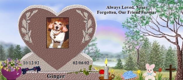 Ginger's Rainbow Bridge Pet Loss Memorial Residency Image