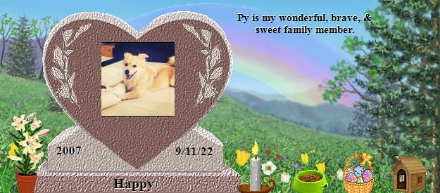 Happy's Rainbow Bridge Pet Loss Memorial Residency Image