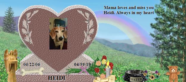 HEIDI's Rainbow Bridge Pet Loss Memorial Residency Image