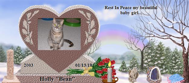Holly "Bean"'s Rainbow Bridge Pet Loss Memorial Residency Image