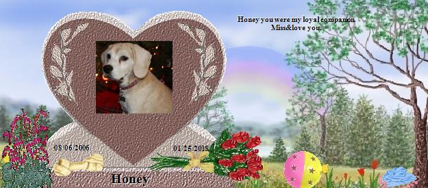 Honey's Rainbow Bridge Pet Loss Memorial Residency Image