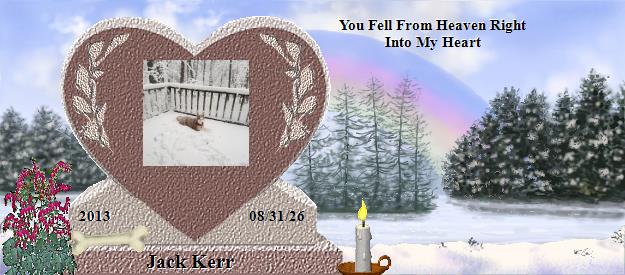 Jack Kerr's Rainbow Bridge Pet Loss Memorial Residency Image