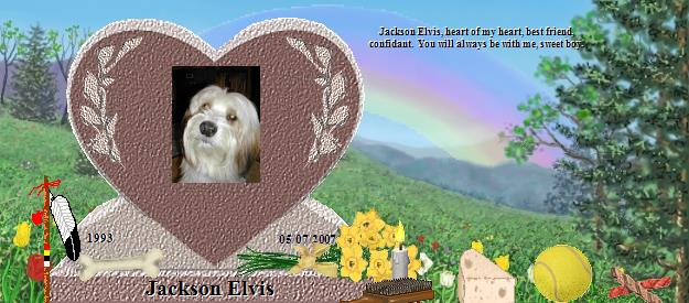 Jackson Elvis's Rainbow Bridge Pet Loss Memorial Residency Image