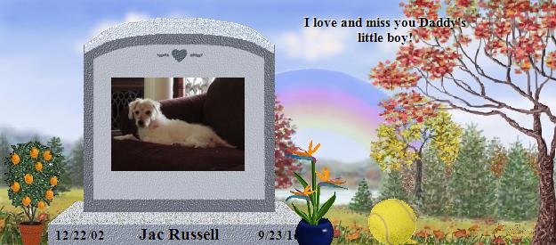Jac Russell's Rainbow Bridge Pet Loss Memorial Residency Image