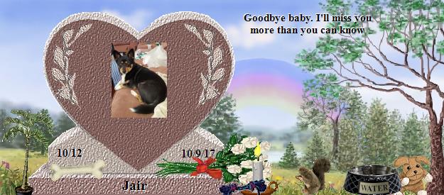 Jair's Rainbow Bridge Pet Loss Memorial Residency Image