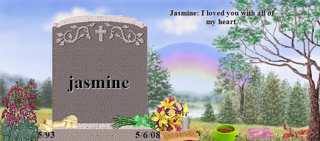 jasmine's Rainbow Bridge Pet Loss Memorial Residency Image