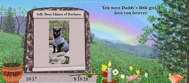 Jelly Bean Minion of Darkness's Rainbow Bridge Pet Loss Memorial Residency Image