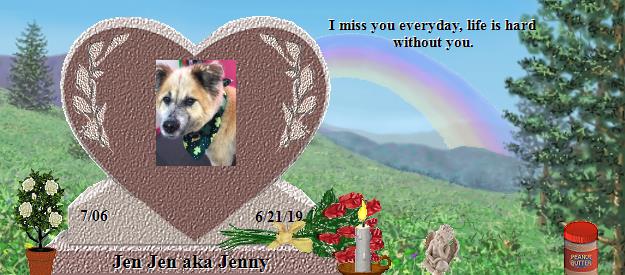 Jen Jen aka Jenny's Rainbow Bridge Pet Loss Memorial Residency Image