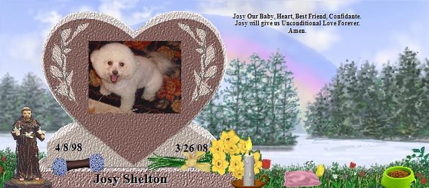 Josy Shelton's Rainbow Bridge Pet Loss Memorial Residency Image