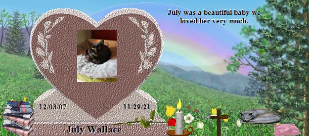 July Wallace's Rainbow Bridge Pet Loss Memorial Residency Image