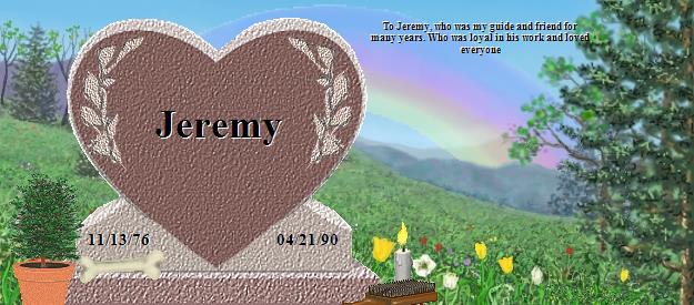 Jeremy's Rainbow Bridge Pet Loss Memorial Residency Image
