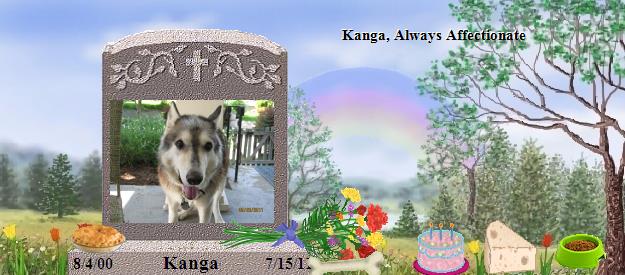 Kanga's Rainbow Bridge Pet Loss Memorial Residency Image