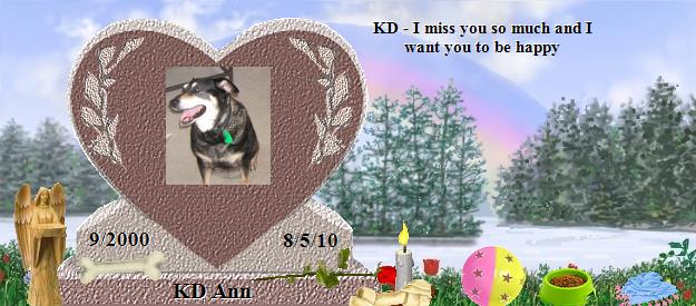 KD Ann's Rainbow Bridge Pet Loss Memorial Residency Image