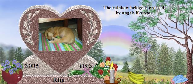 Kim's Rainbow Bridge Pet Loss Memorial Residency Image
