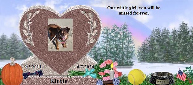 Kirbie's Rainbow Bridge Pet Loss Memorial Residency Image