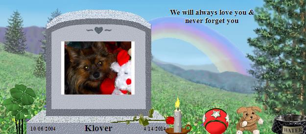 Klover's Rainbow Bridge Pet Loss Memorial Residency Image