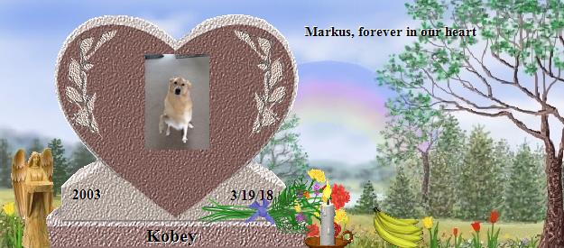 Kobey's Rainbow Bridge Pet Loss Memorial Residency Image