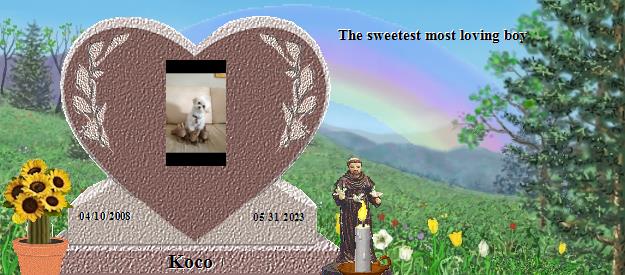 Koco's Rainbow Bridge Pet Loss Memorial Residency Image