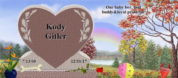 Kody Gitler's Rainbow Bridge Pet Loss Memorial Residency Image