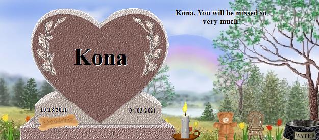Kona's Rainbow Bridge Pet Loss Memorial Residency Image