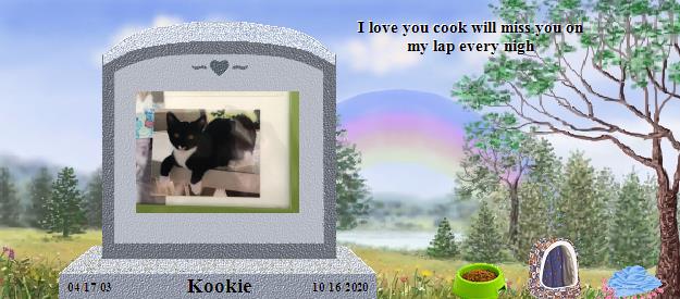 Kookie's Rainbow Bridge Pet Loss Memorial Residency Image