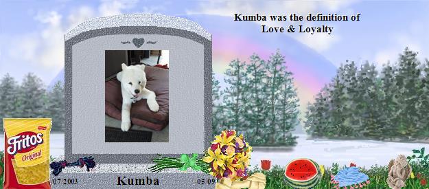 Kumba's Rainbow Bridge Pet Loss Memorial Residency Image