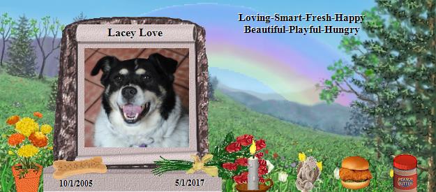 Lacey Love's Rainbow Bridge Pet Loss Memorial Residency Image