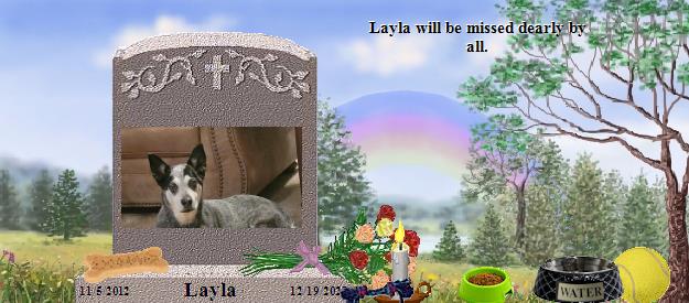 Layla's Rainbow Bridge Pet Loss Memorial Residency Image