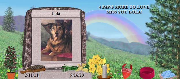 Lola's Rainbow Bridge Pet Loss Memorial Residency Image