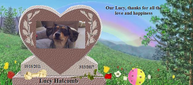 Lucy Halcomb's Rainbow Bridge Pet Loss Memorial Residency Image