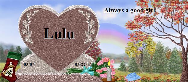 Lulu's Rainbow Bridge Pet Loss Memorial Residency Image