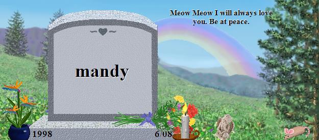 mandy's Rainbow Bridge Pet Loss Memorial Residency Image