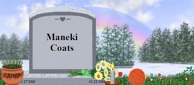 Maneki  Coats's Rainbow Bridge Pet Loss Memorial Residency Image
