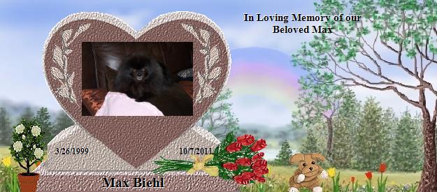 Max Biehl's Rainbow Bridge Pet Loss Memorial Residency Image