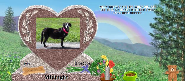 Midnight's Rainbow Bridge Pet Loss Memorial Residency Image