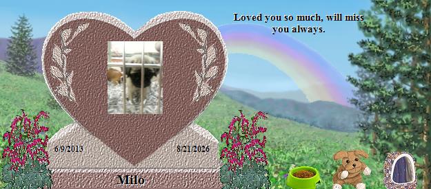 Milo's Rainbow Bridge Pet Loss Memorial Residency Image