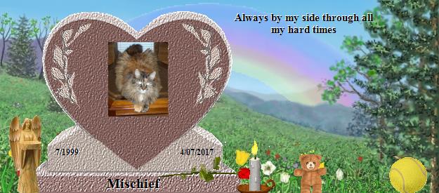 Mischief's Rainbow Bridge Pet Loss Memorial Residency Image