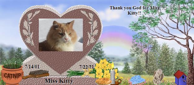 Miss Kitty's Rainbow Bridge Pet Loss Memorial Residency Image