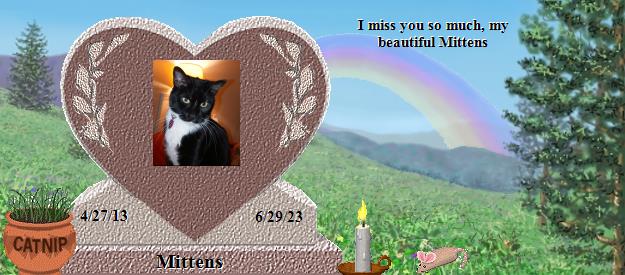 Mittens's Rainbow Bridge Pet Loss Memorial Residency Image