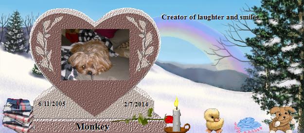 Monkey's Rainbow Bridge Pet Loss Memorial Residency Image