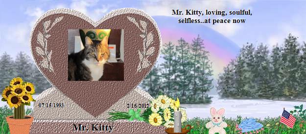 Mr. Kitty's Rainbow Bridge Pet Loss Memorial Residency Image