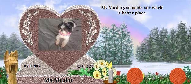 Ms Mushu's Rainbow Bridge Pet Loss Memorial Residency Image