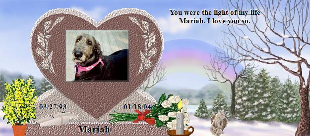 Mariah's Rainbow Bridge Pet Loss Memorial Residency Image