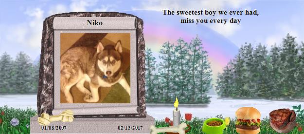 Niko's Rainbow Bridge Pet Loss Memorial Residency Image