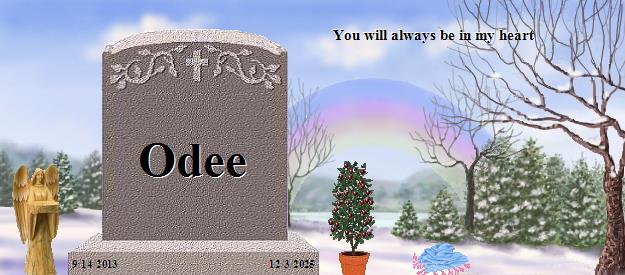 Odee's Rainbow Bridge Pet Loss Memorial Residency Image